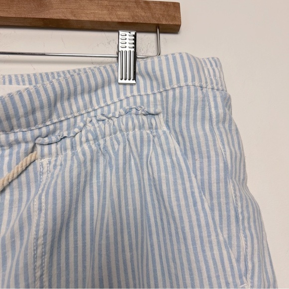 by Anthropologie Seashore Blue Stripe Linen Casual Lightweight Coastal Pants - Picture 8 of 15